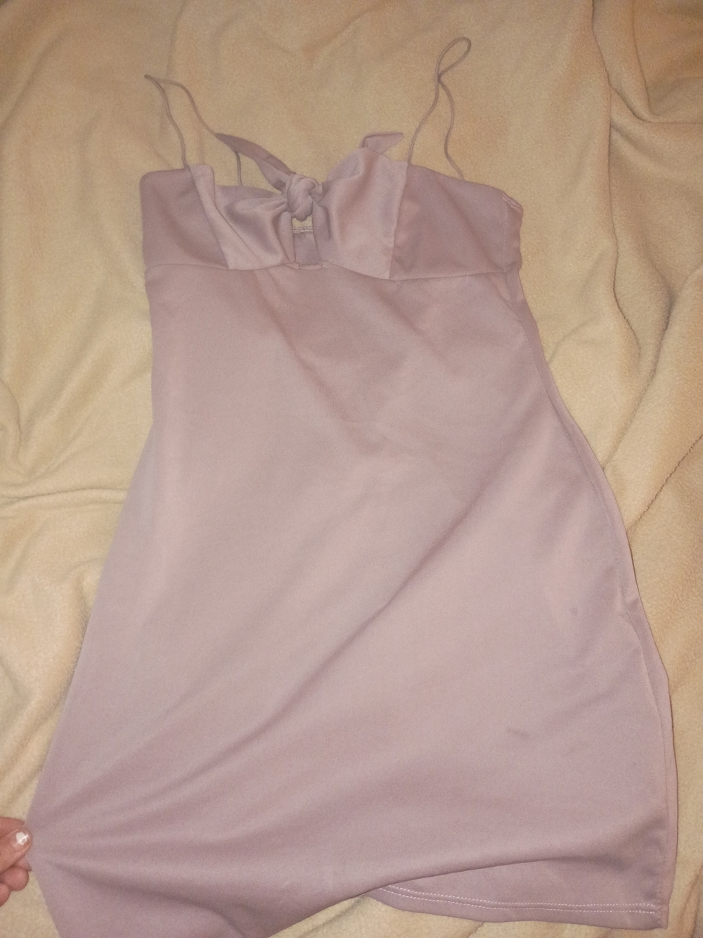 Light Mauve Spaghetti Strap Mini Dress